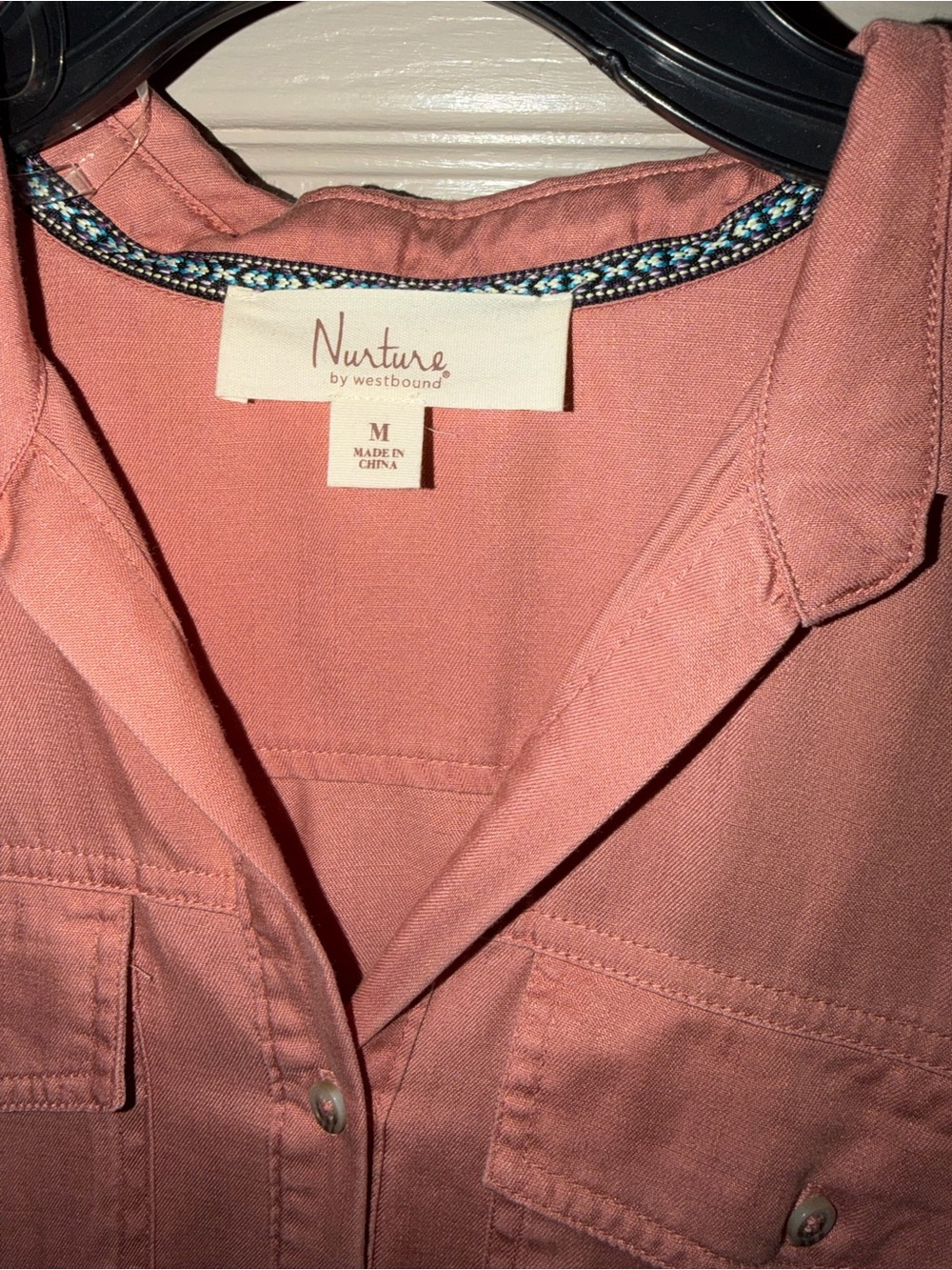 Westbound Nurture Dusty Rose Button-Front Shirt